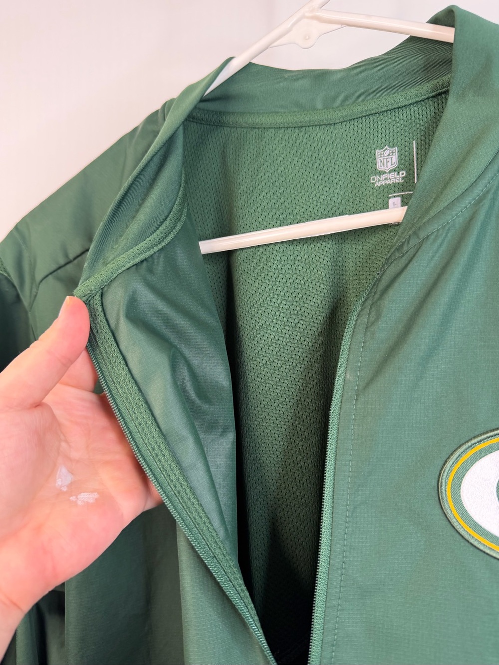 Nike Green Bay Packers NFL On Field Dri-FIT Quarter Zip Pullover Jacket Mens LG - Picture 11 of 12